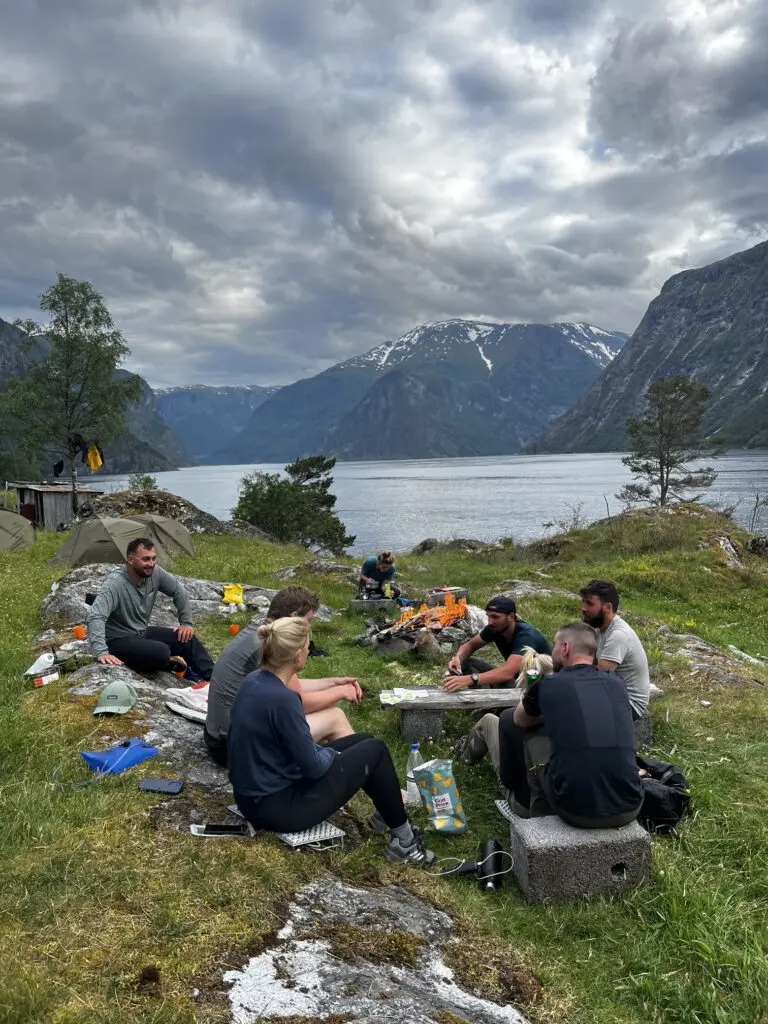 camp fire near Breisnes in the Norwegian Fjords